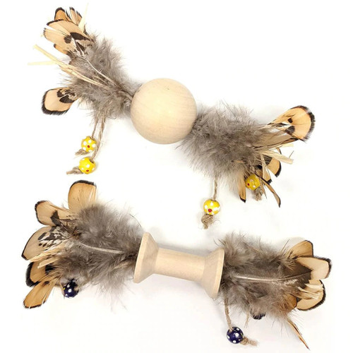 Spot Ethical Pet Love The Earth Wood and Feather Cat Toy