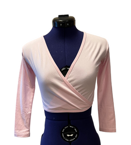 Wrap top lys rosa bomull
