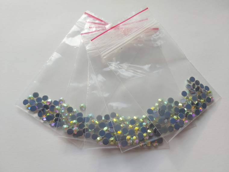 Crystal AB ss20 hotfix rhinestones, 50stk