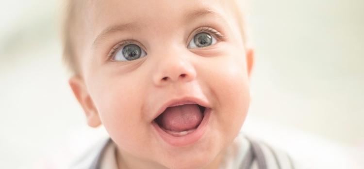 Teething baby gums