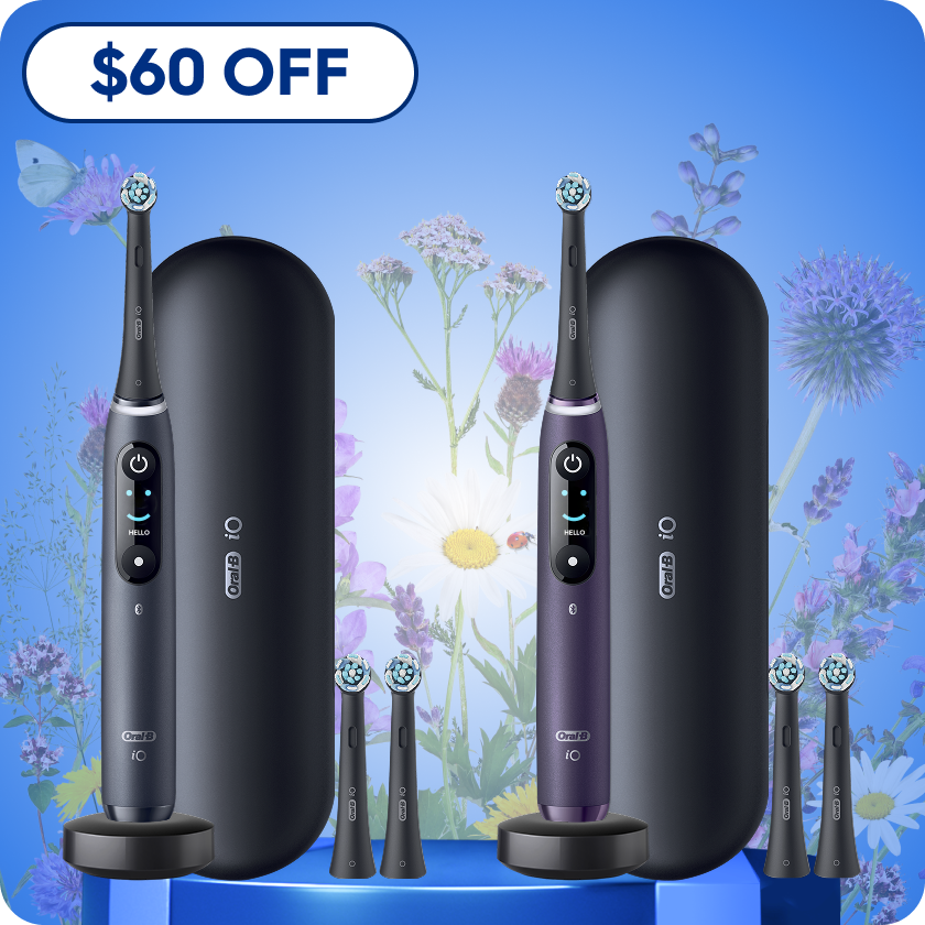 iO Series 8 Twin Pack in Black Onyx and Violet Ametrine | Oral-B