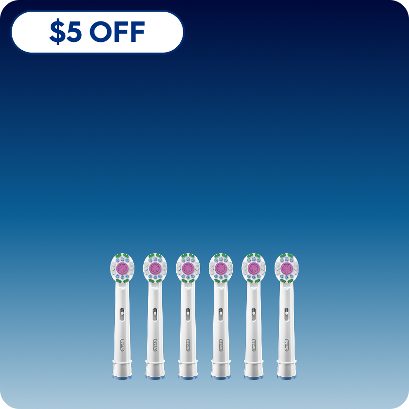 Oral-B 3D White Electric Toothbrush Replacement Brush Heads, 6