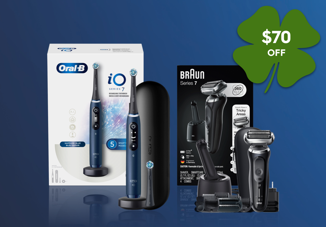 Save $70 on the Oral-B + Braun Men's Essentials Self Care Bundle