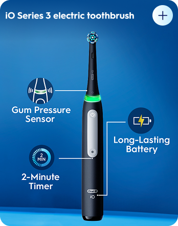 Oral-B iO Series 3 electric toothbrush - gentle care brush head - gum pressure sensor-long-lasting battery - 2-minute timer