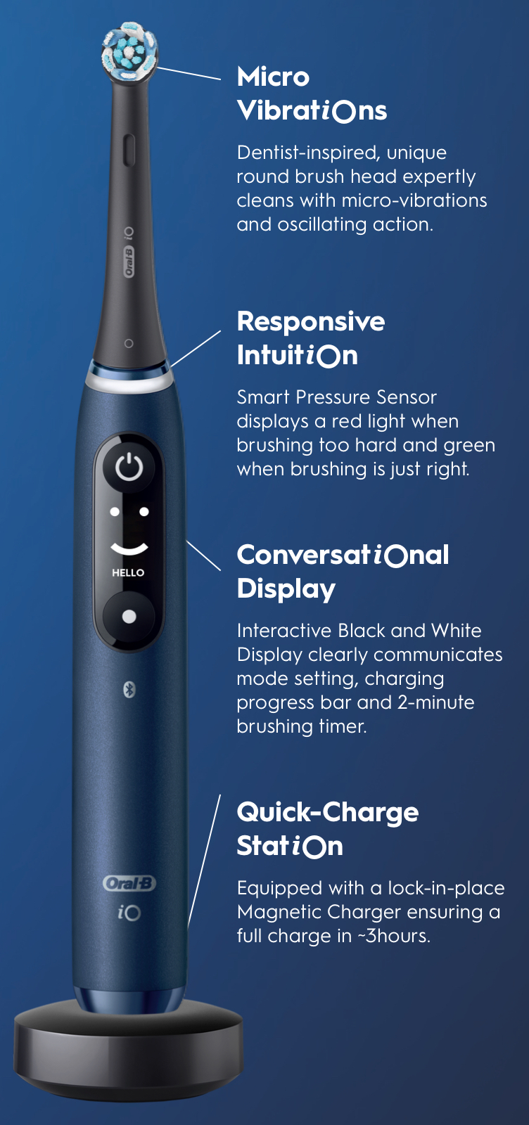 Oral-B iO Series 7 Electric Toothbrush, Sapphire Blue