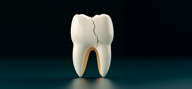 An illustration of a cracked molar.