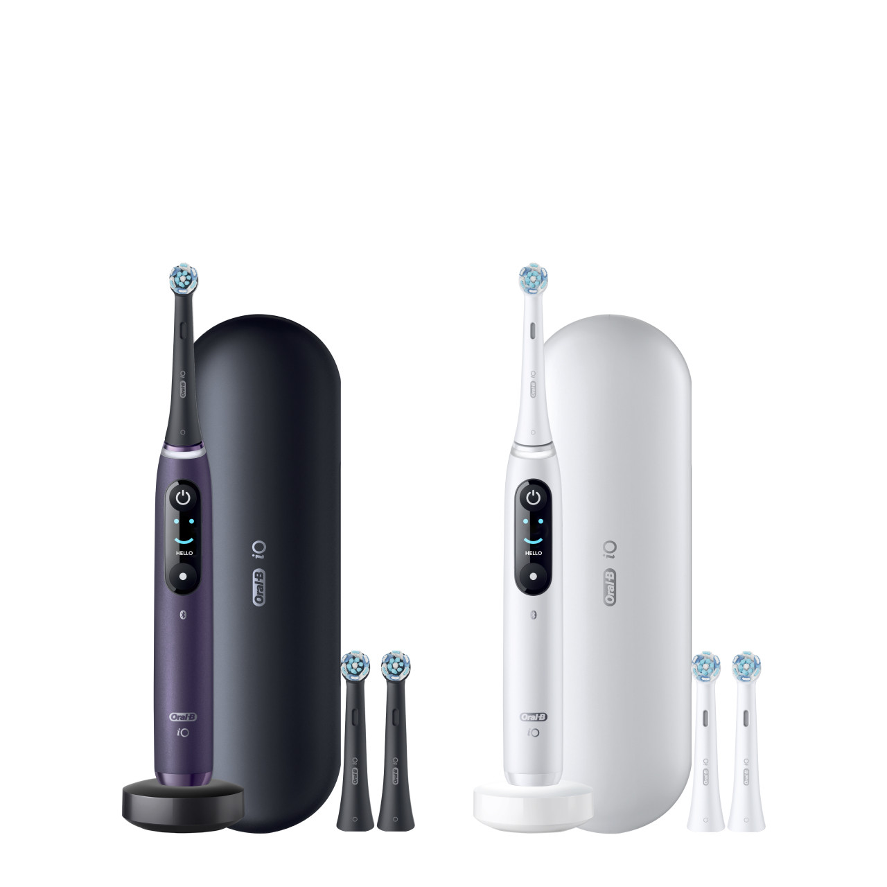 iO Series 8 Twin Pack Violet Ametrine White Alabaster | Oral-B