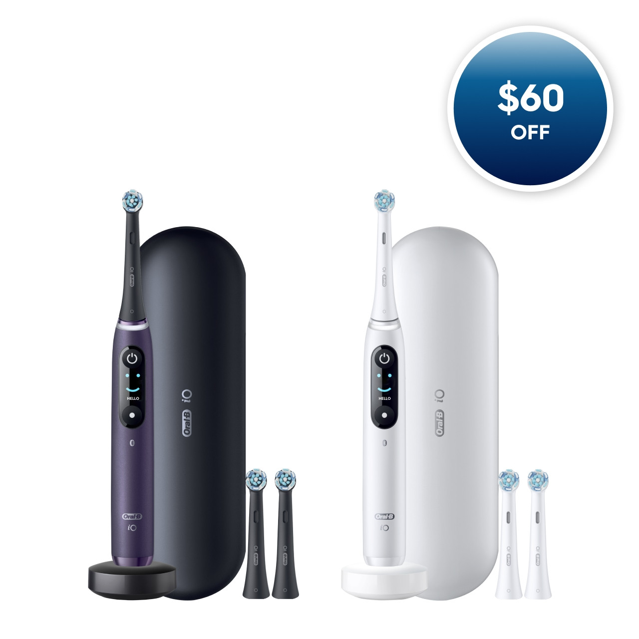 iO Series 8 Twin Pack Violet Ametrine White Alabaster | Oral-B