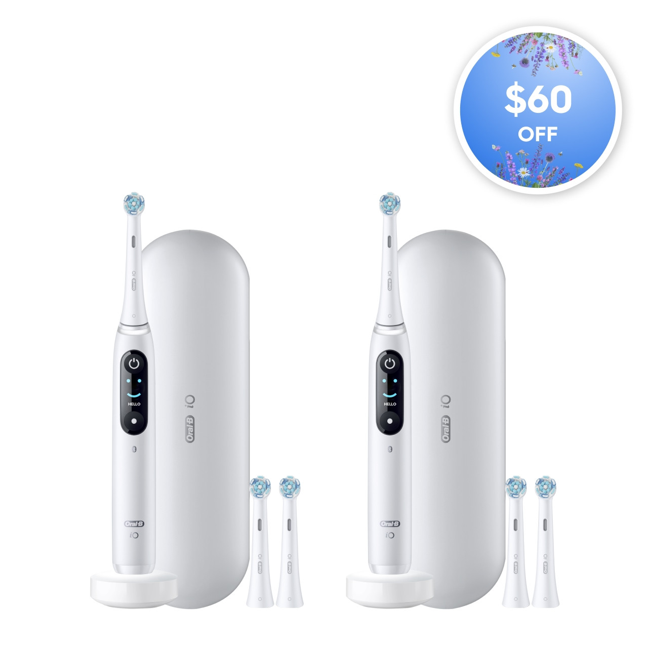 iO Series 8 Twin Pack in white alabaster | Oral-B