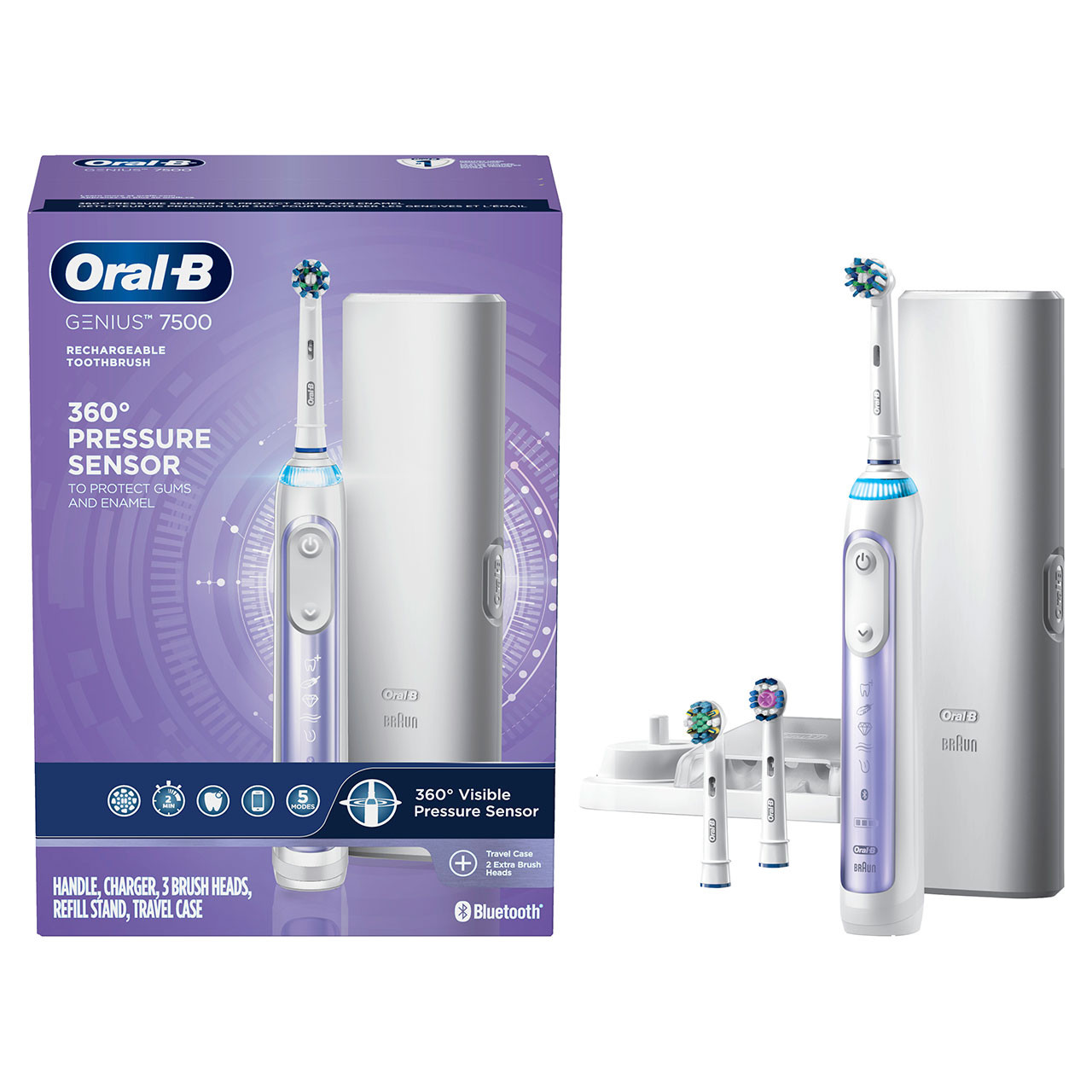 Genius 7500 Rechargeable Electric Toothbrush, Orchid Purple