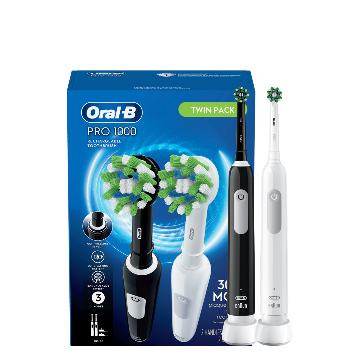 Oral-B PRO 1 1000 電動歯ブラシ本体 2本セット Pro 1000 Twin Pack | Oral-B