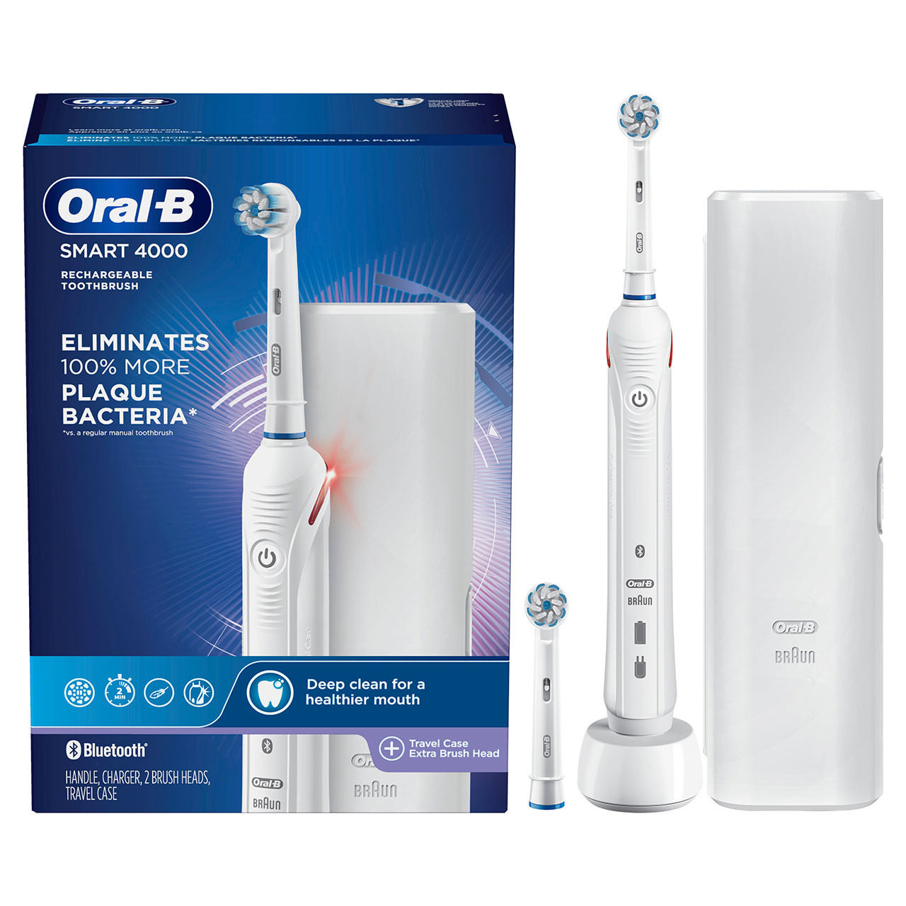 Oral-B Smart 4000 Rechargeable Electric Toothbrush, White