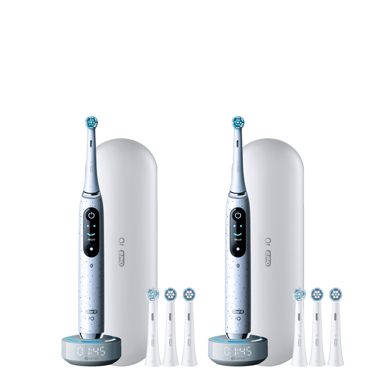 iO Series 10 Electric Toothbrush Twin Pack, Stardust White | Oral-B