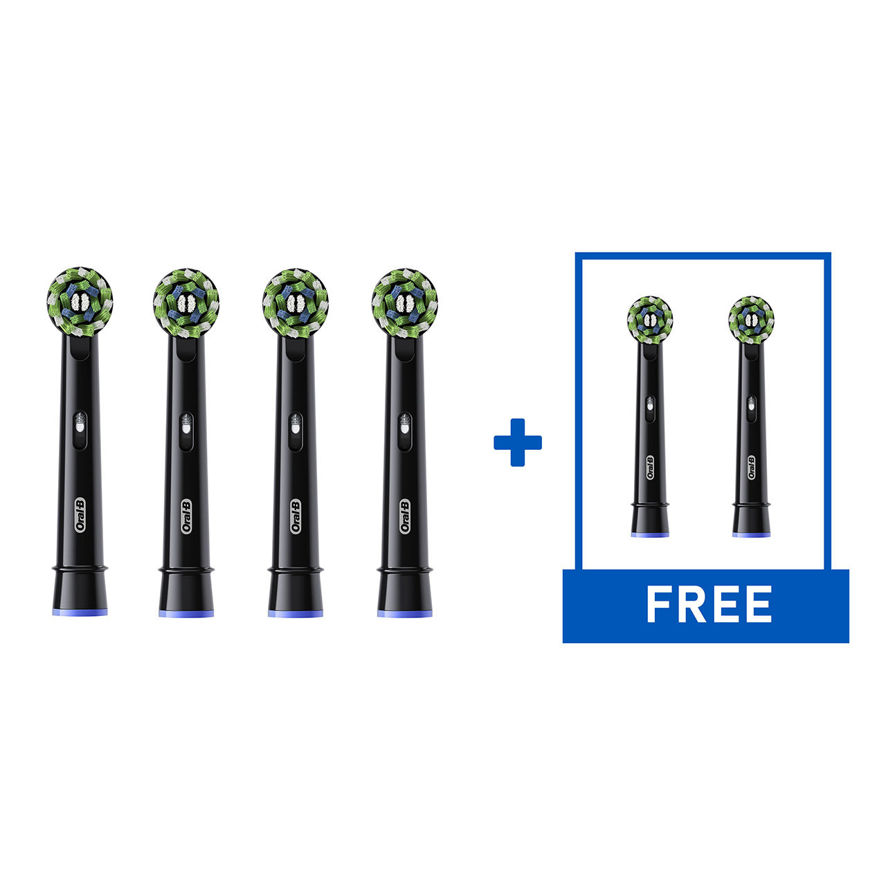 Oral-B Cross Action Replacement Brush Heads, Black, 6-Count | Oral-B