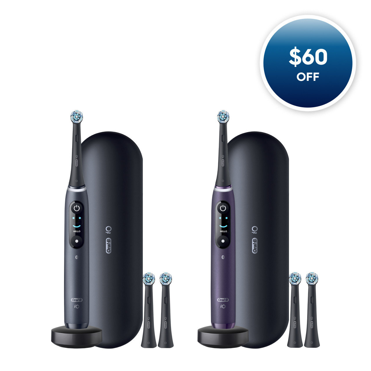 iO Series 8 Twin Pack in Black Onyx and Violet Ametrine | Oral-B