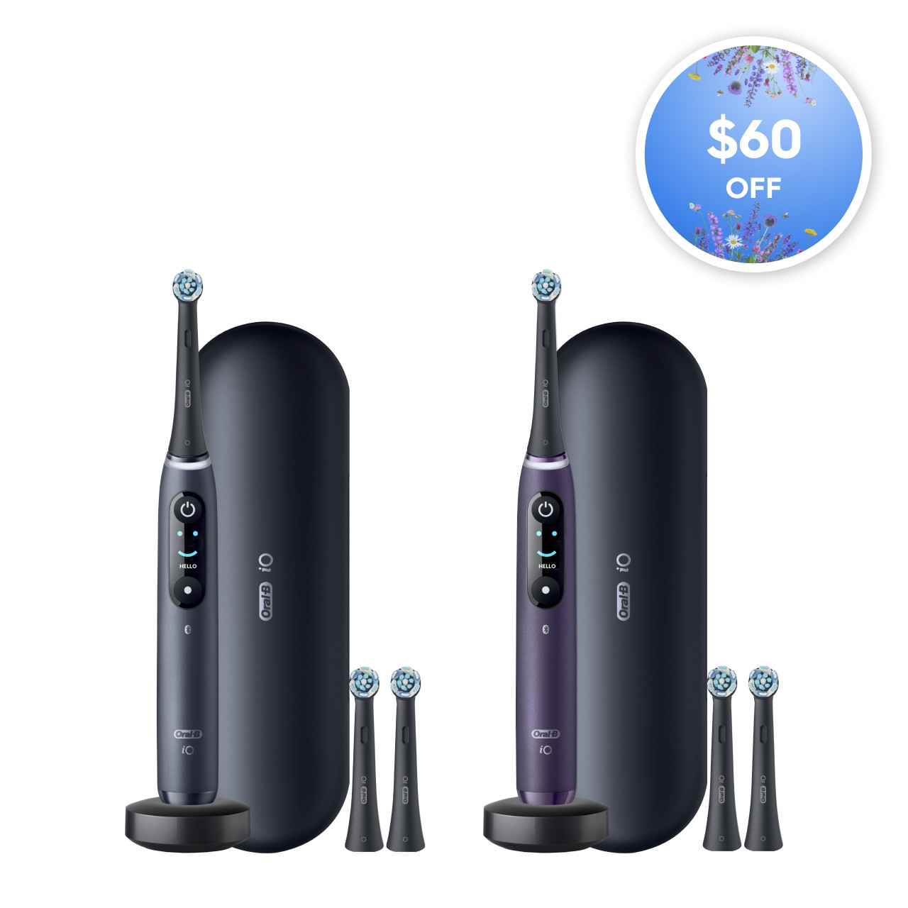 iO Series 8 Twin Pack in Black Onyx and Violet Ametrine | Oral-B