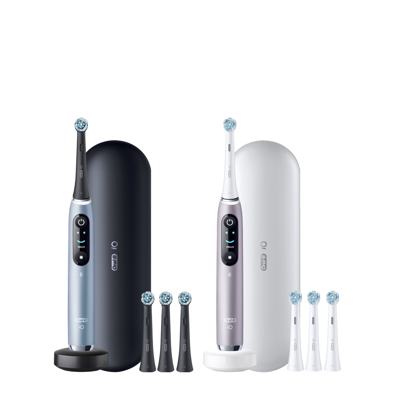 iO Series 9 Twin Pack in Rose Quartz and Aqua Marine | Oral-B