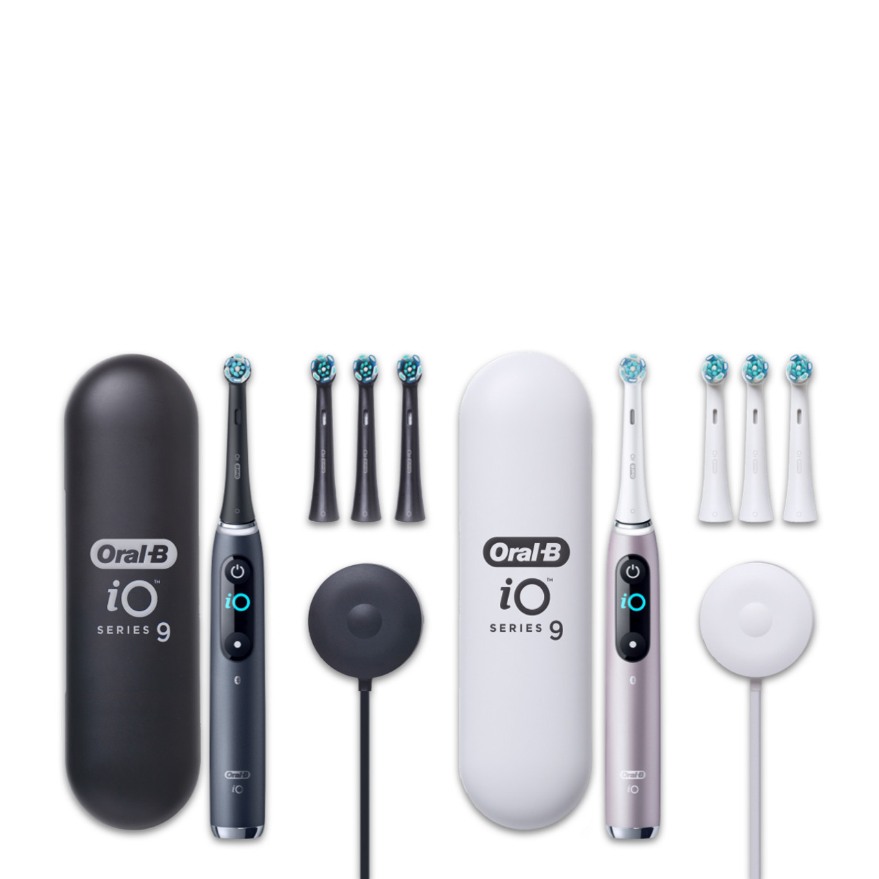 iO Series 9 Twin Pack in Black Onyx and Rose Quartz | Oral-B