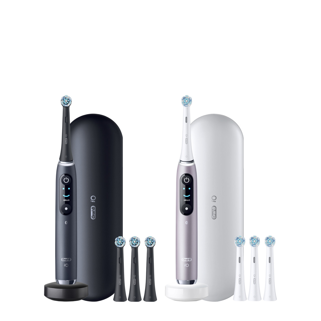 iO Series 9 Twin Pack in Black Onyx and Rose Quartz | Oral-B