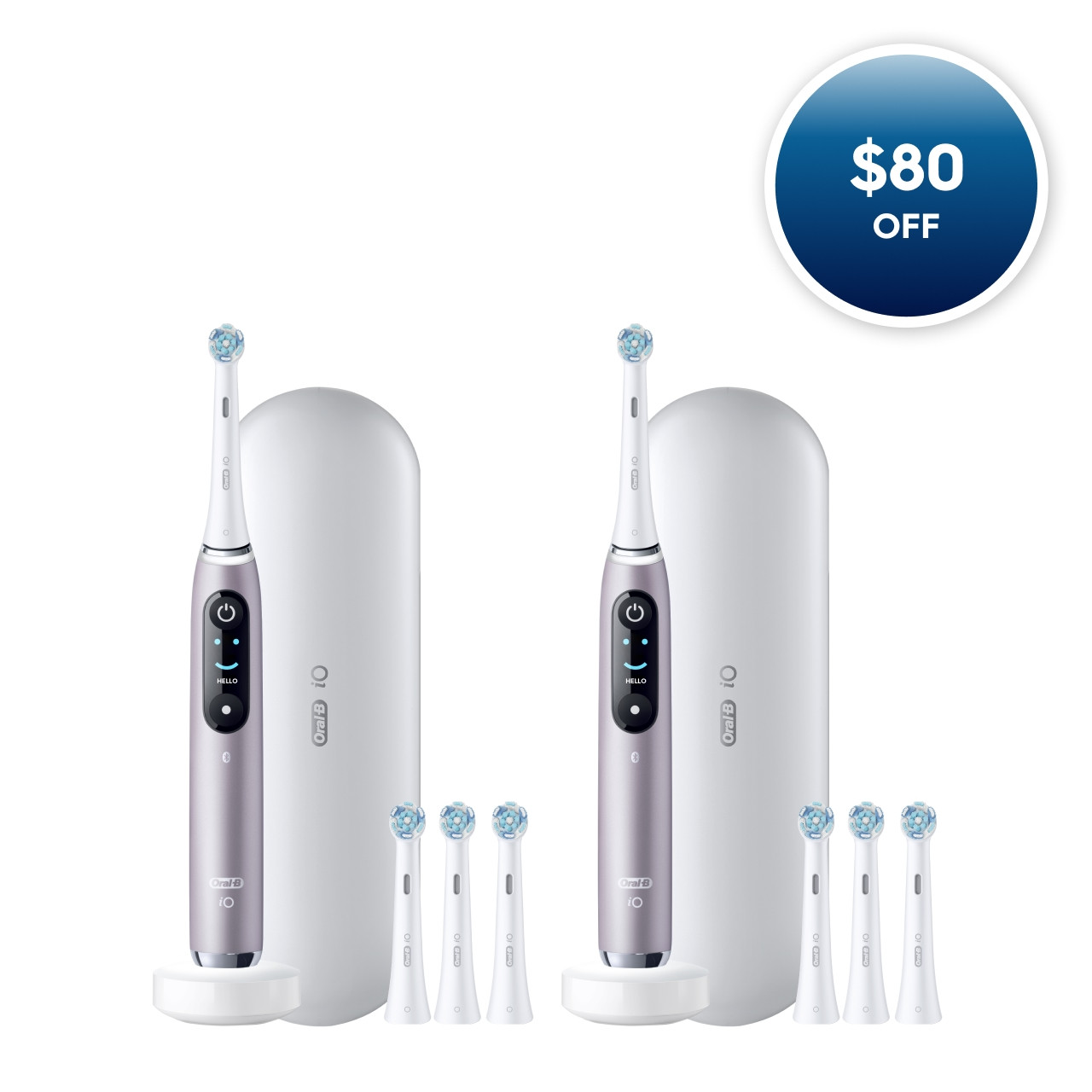 iO Series 9 Twin Pack in Rose Gold and white | Oral-B