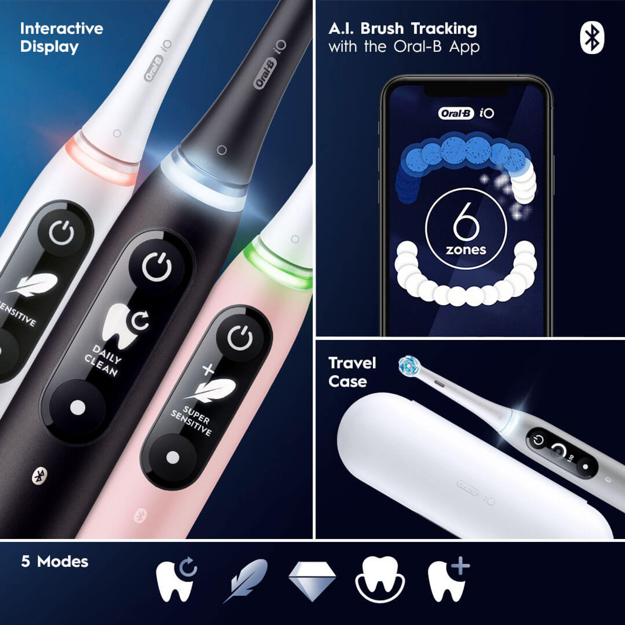 Oral-B iO Series 6 Electric Toothbrush, Grey Opal | Oral-B