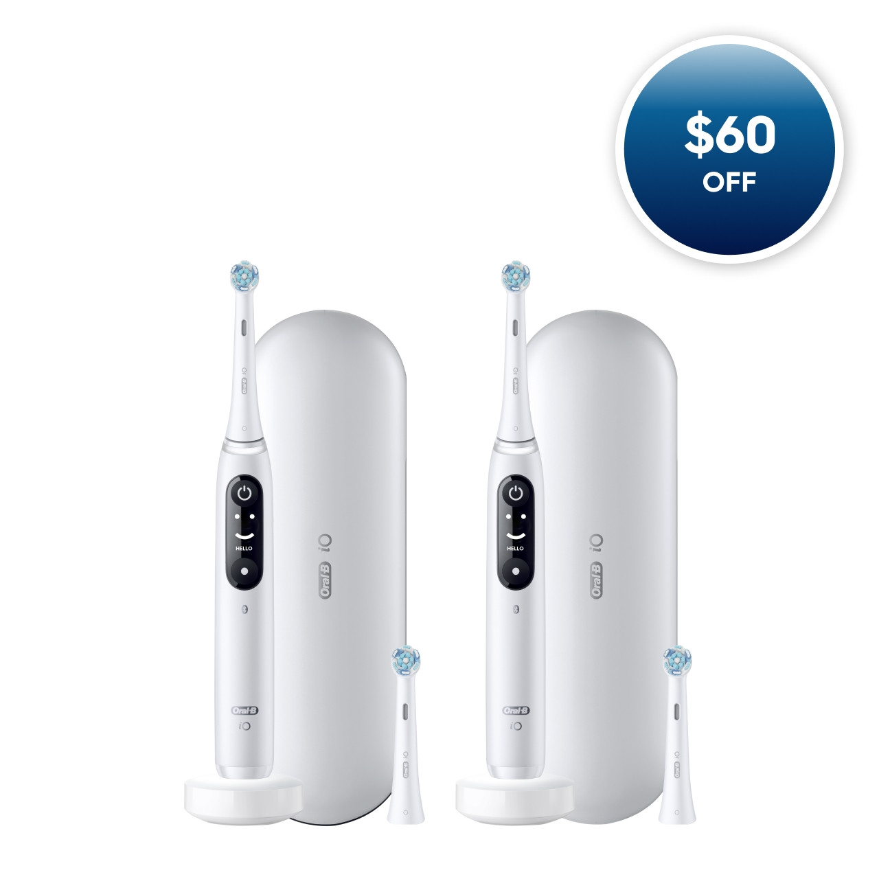 Oral-B iO Series 7 Twin Pack, White Alabaster | Oral-B