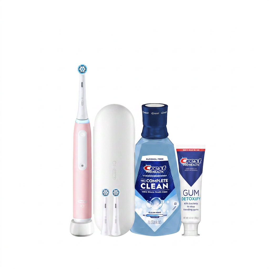 Oral-B + Crest iO Series 4 Gum Care Bundle, Pink | Oral-B