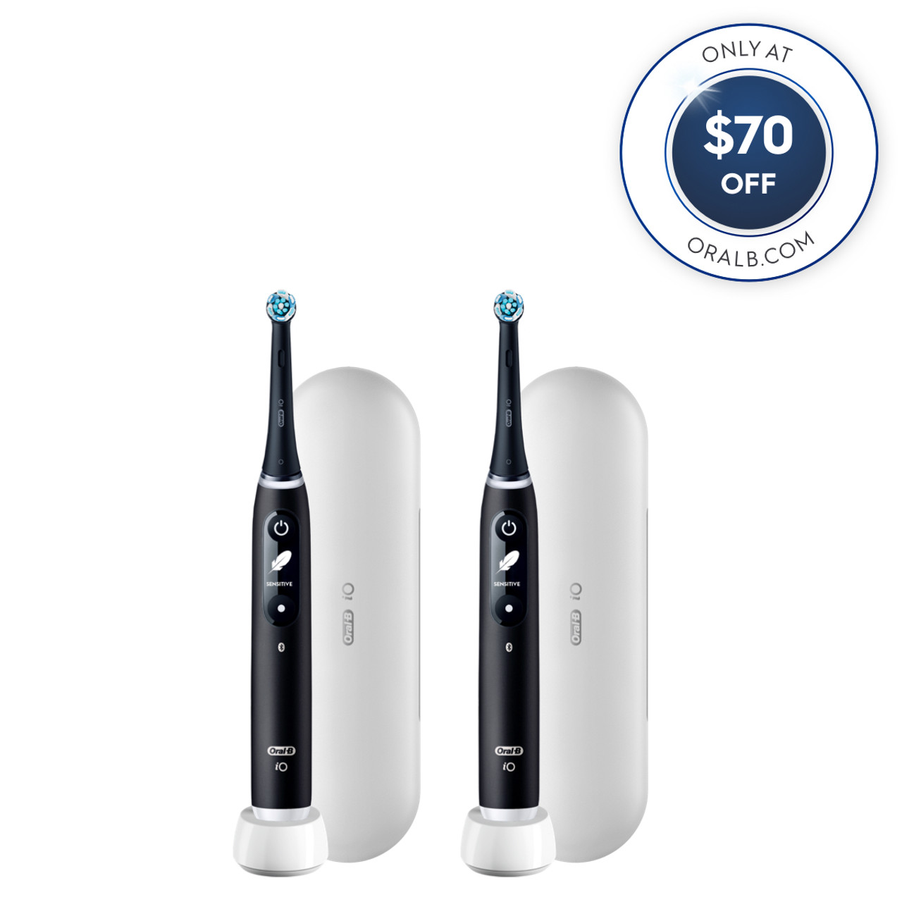 Oral B iO6 Electric Toothbrush Black Lava with 2ct Extra Refills