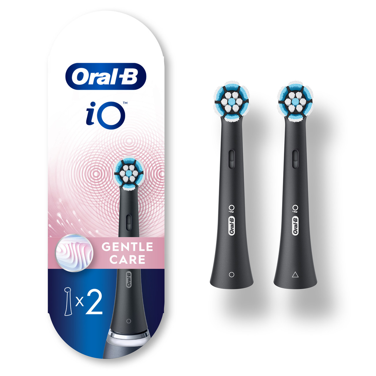 iO Gentle Care Replacement Brush Heads 2-Count, Black| Oral-B