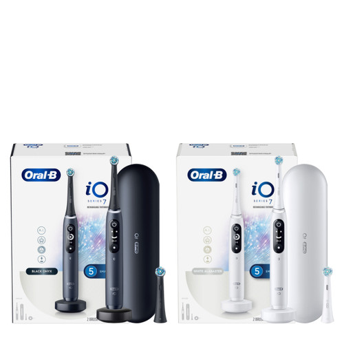Oral-B iO Series 7 Twin Pack, Black Onyx and White Alabaster