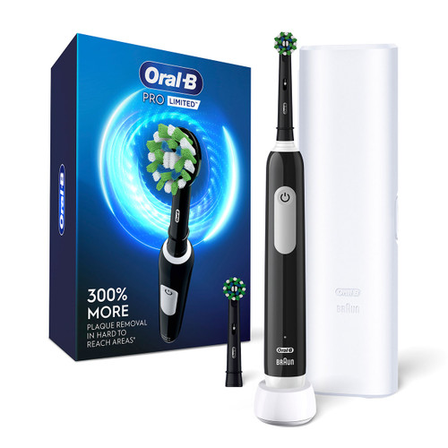 Oral B Pro Limited Electric Toothbrush with (2) Brush Heads, Rechargeable, White