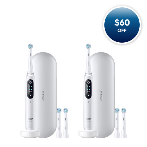 iO Series 8 Twin Pack in white alabaster | Oral-B