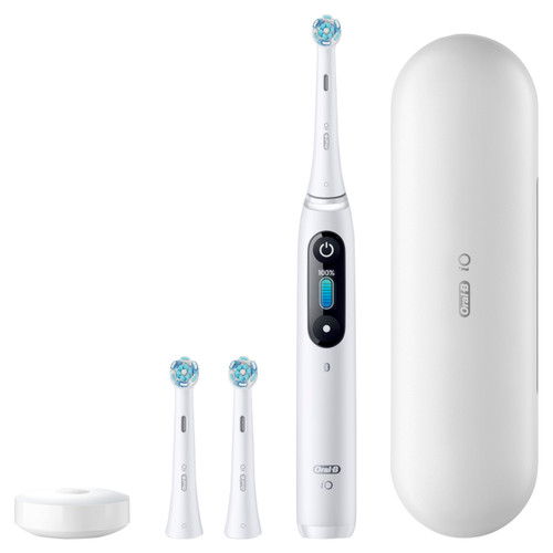 Oral-B iO Series 8 Twin Pack, White Alabaster and White Alabaster