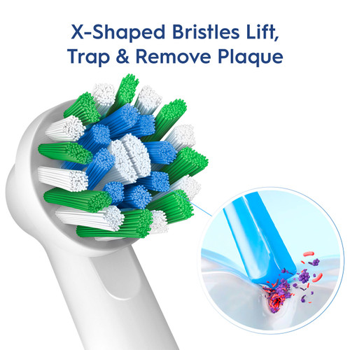 X-Shaped Bristle Lift, Trap & Remove Plaque