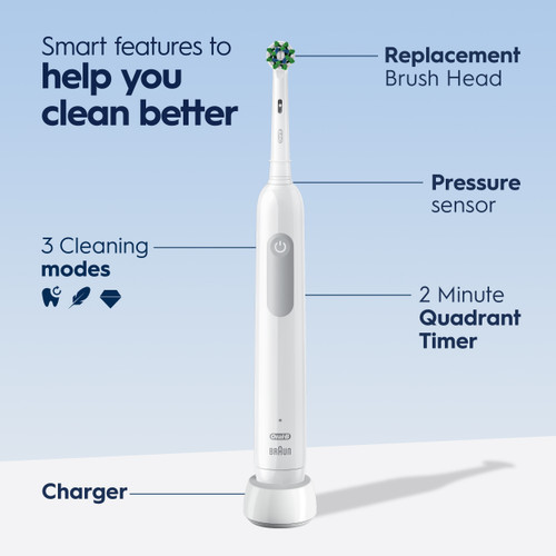 Pro 1000 Rechargeable Electric Toothbrush Twin Pack, Black and White