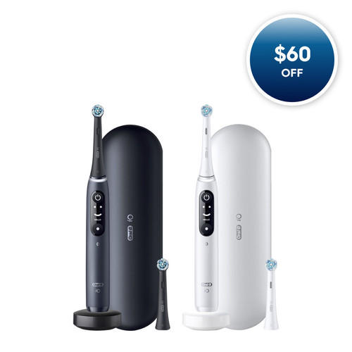 Oral-B iO Series 7 Twin Pack, Black Onyx and White Alabaster