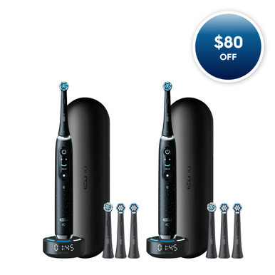 Oral-B iO Series 10 Twin Pack, Cosmic Black + Cosmic Black