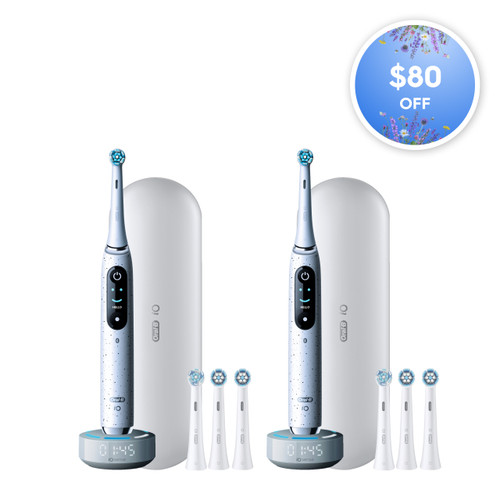 Oral-B iO Series 10 Twin Pack, Stardust White + Stardust White