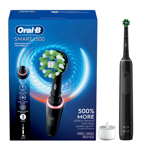 Oral-B Smart 1500 Electric Rechargeable Toothbrush, Black