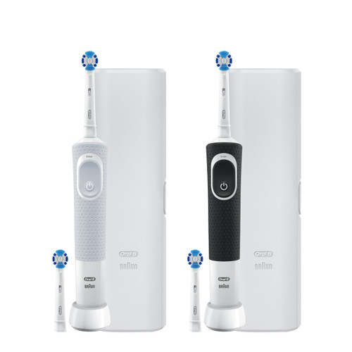 Oral-B Vitality Limited Rechargeable Electric Toothbrush Twin Pack, Black and White