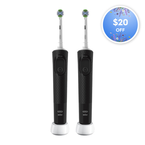 Pro 500 Rechargeable Electric Toothbrush Twin Pack, Black