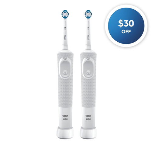 Pro 500 Rechargeable Electric Toothbrush Twin Pack, White