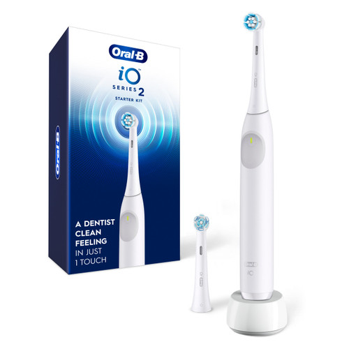 Oral-B iO Series 2 Rechargeable Electric Toothbrush Starter Kit, Pure White