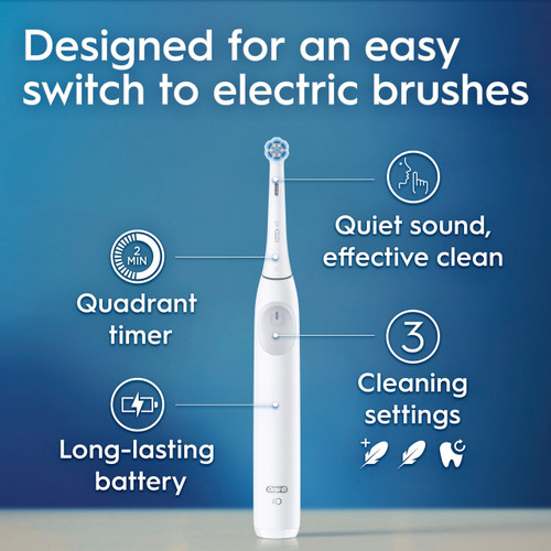 Oral-B iO Series 2 Rechargeable Electric Toothbrush Starter Kit, Pure White