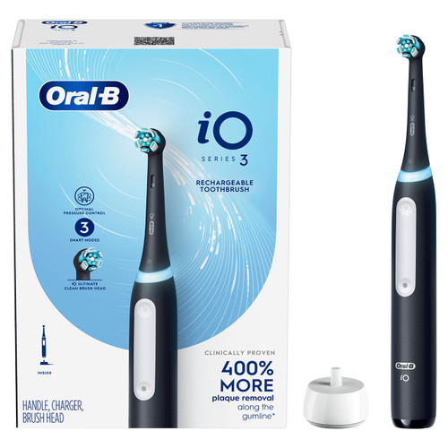 Oral-B iO Series 3 Rechargeable Electric Toothbrush, Matte Black