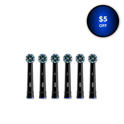 Oral-B CrossAction Replacement Brush Heads, Black 6-Count