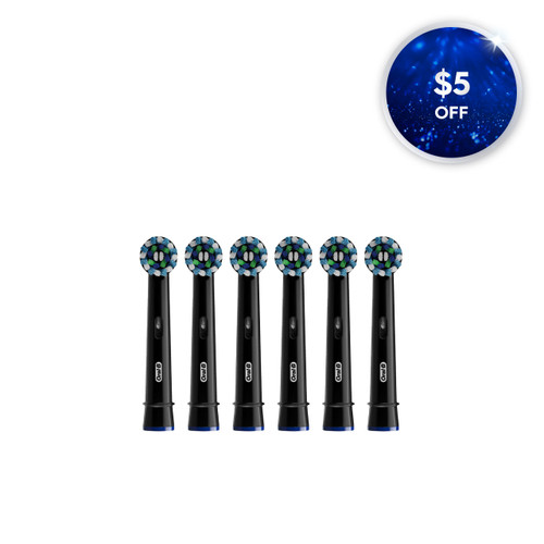 Oral-B CrossAction Replacement Brush Heads, Black 6-Count