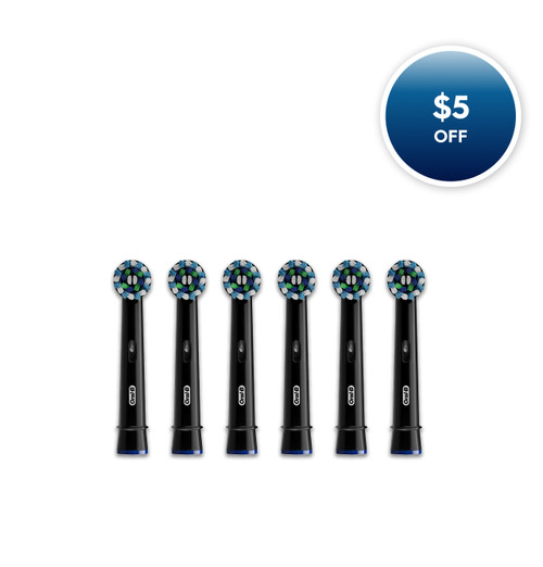 Oral-B CrossAction Replacement Brush Heads, Black 6-Count