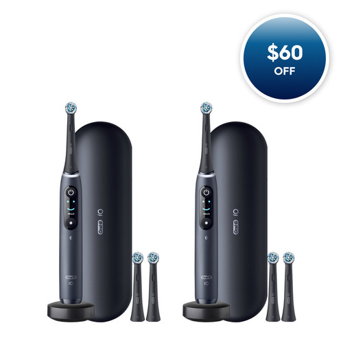 iO Series 8 Twin Pack Black Onyx and White alabaster | Oral-B