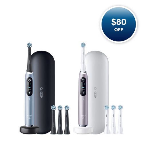 iO Series 9 Twin Pack in White Alabaster and Aqua Marine | Oral-B